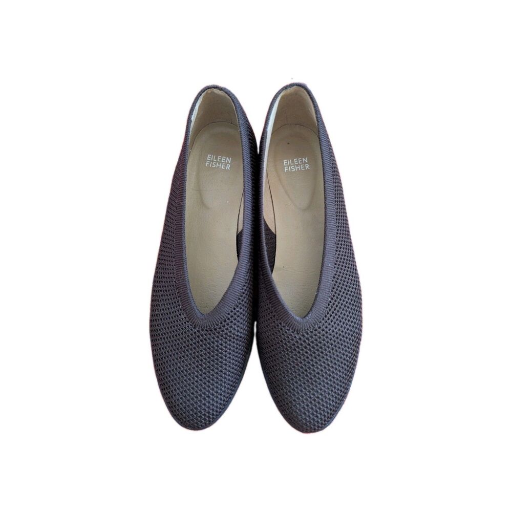 Eileen Fisher Heaven Chocolate Brown Knit Flats Wedge sz 10 Lagenlook